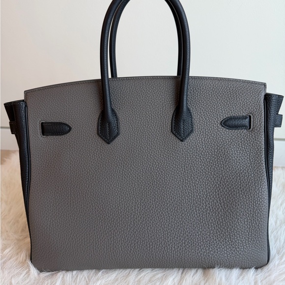 Hermès B35 Togo Two-Tone Etain Black Birkin - Picture 2 of 11